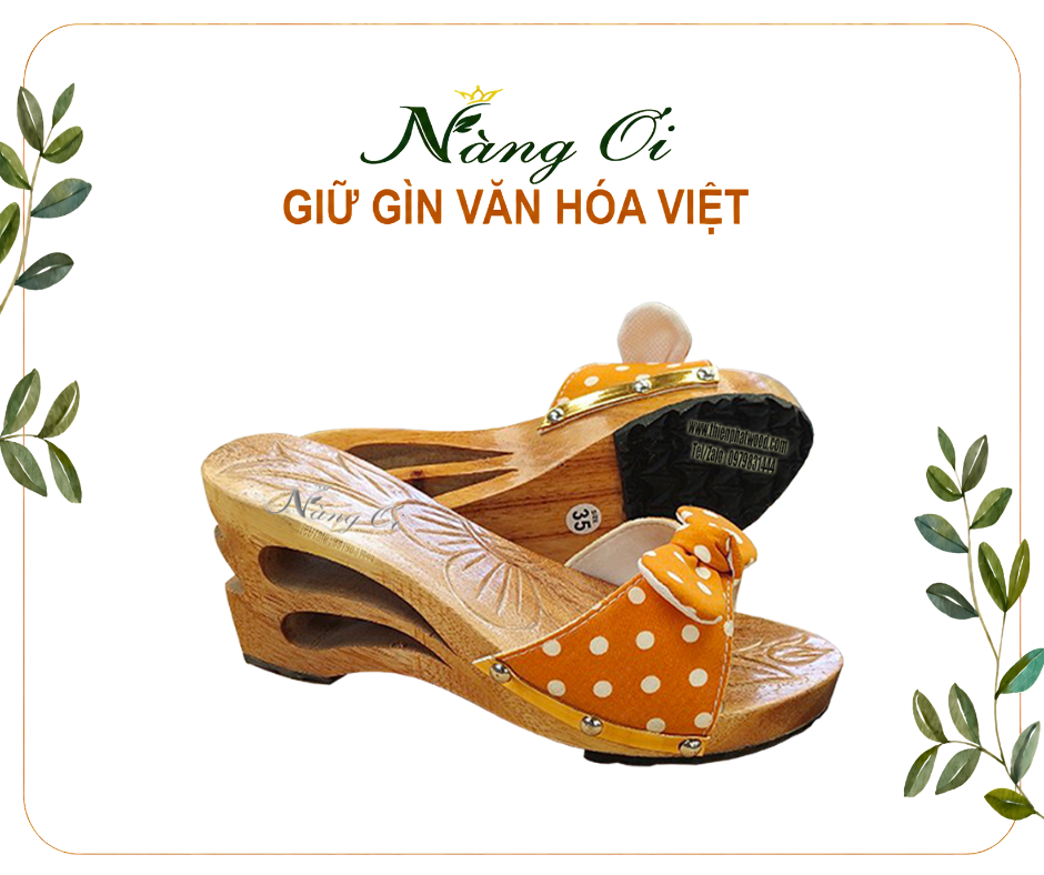 guốc mộc quai nơ
